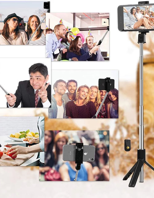 Load image into Gallery viewer, 3 in 1 Extendable Selfie Stick Tripod with Detachable Bluetooth Wireless Remote Phone Holder Compatible with Iphone and Android Smartphone
