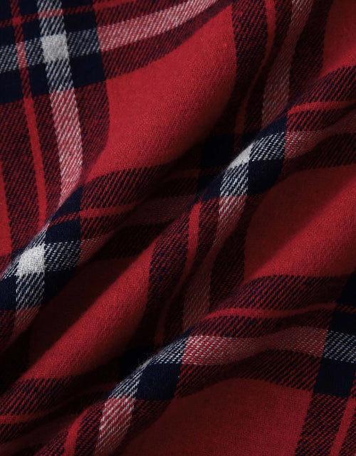 Load image into Gallery viewer, Men&#39;S Casual Plaid Flannel Jacket with Hoodie Lightweight Fall Winter Long Sleeve Button down Plaid Flannel Hooded Shirt Red L
