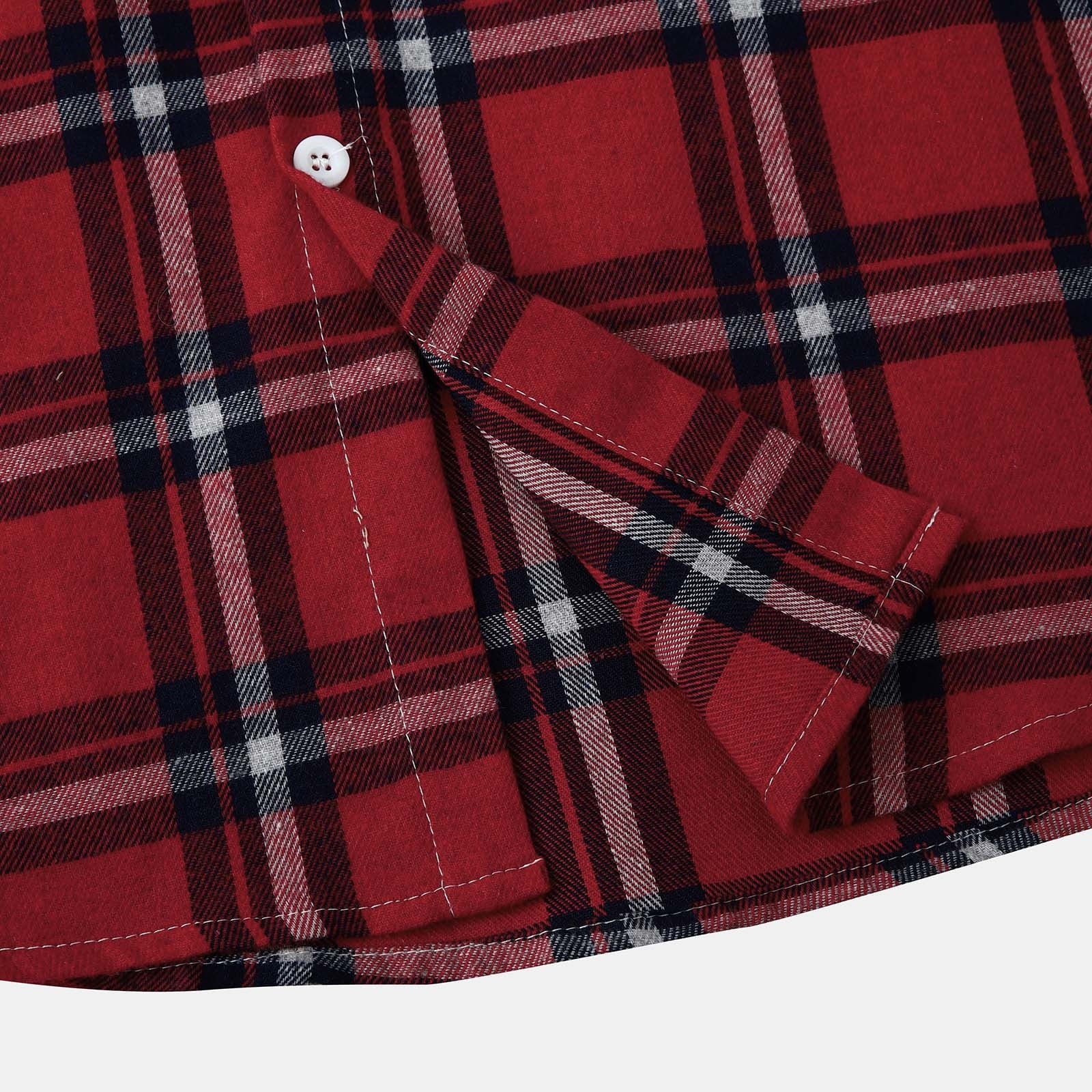 Men'S Casual Plaid Flannel Jacket with Hoodie Lightweight Fall Winter Long Sleeve Button down Plaid Flannel Hooded Shirt Red L