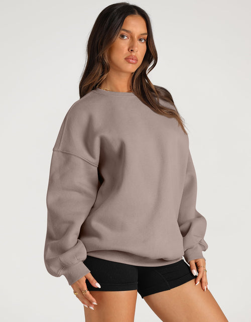 Load image into Gallery viewer, Oversized Sweatshirts for Women Crewneck Y2K Hoodies Sweaters Casual Tops Comfy Fall Fashion Pullover Outfits Winter Clothes 2025
