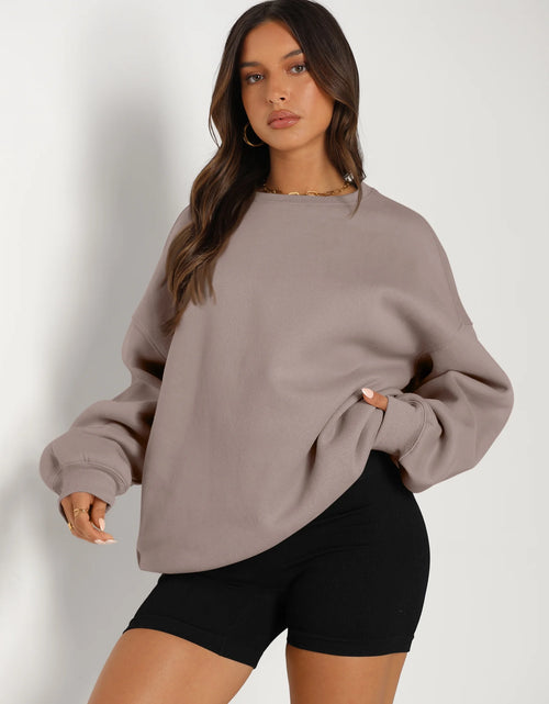 Load image into Gallery viewer, Oversized Sweatshirts for Women Crewneck Y2K Hoodies Sweaters Casual Tops Comfy Fall Fashion Pullover Outfits Winter Clothes 2025
